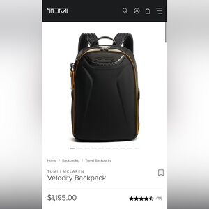 Tumi Black and Brown Men's Backpack